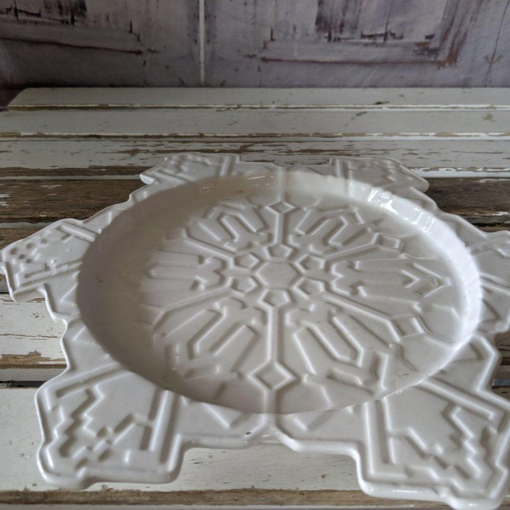 Dept 56‎ snowflake plate 45665 RARE 10″
